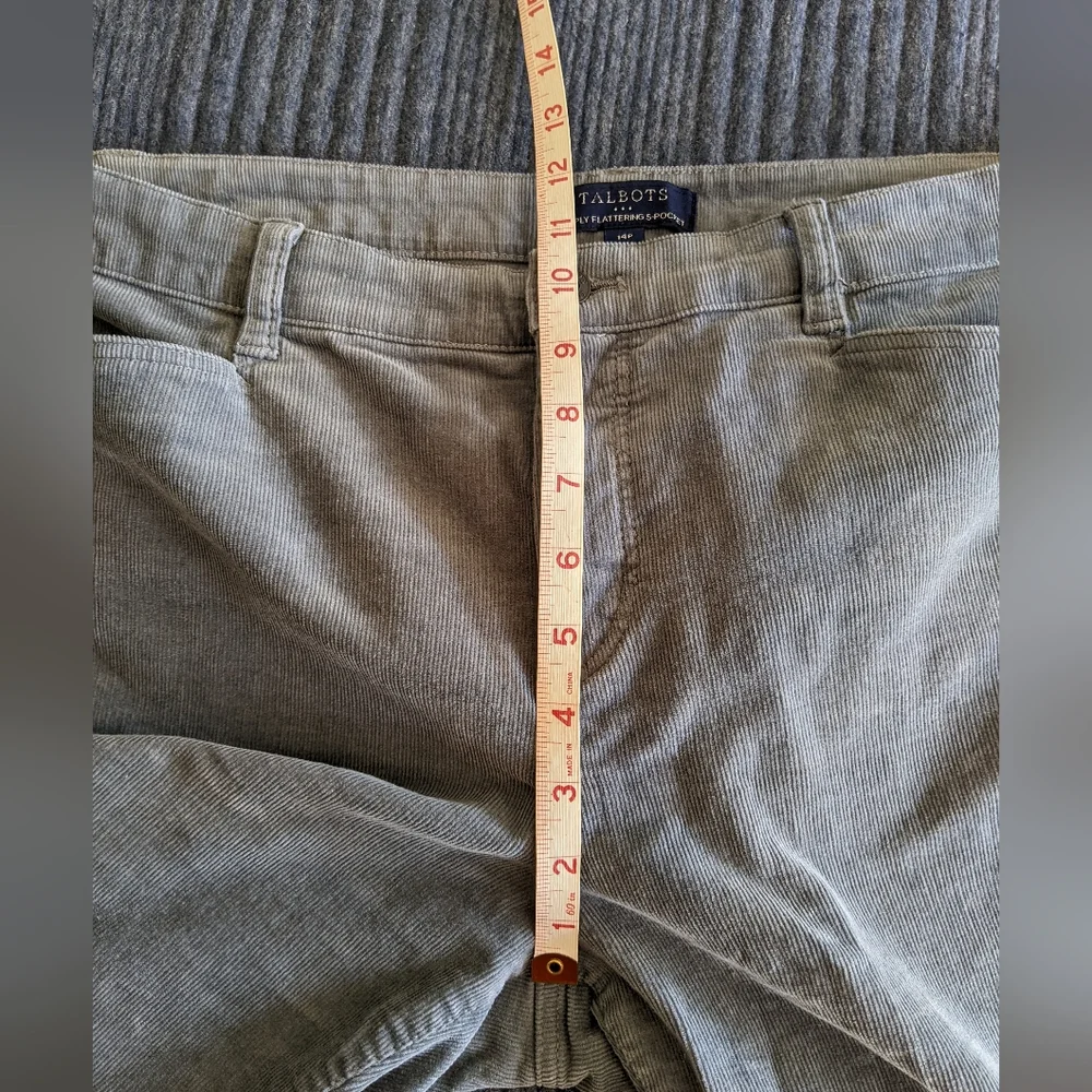 Talbots grey blue Simply Flattering 5-pocket corduroy pants, size 14P - Picture 4 of 7